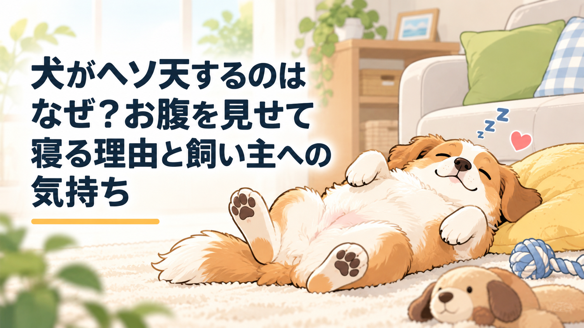犬がヘソ天するのはなぜ？お腹を見せて寝る理由と飼い主への気持ち