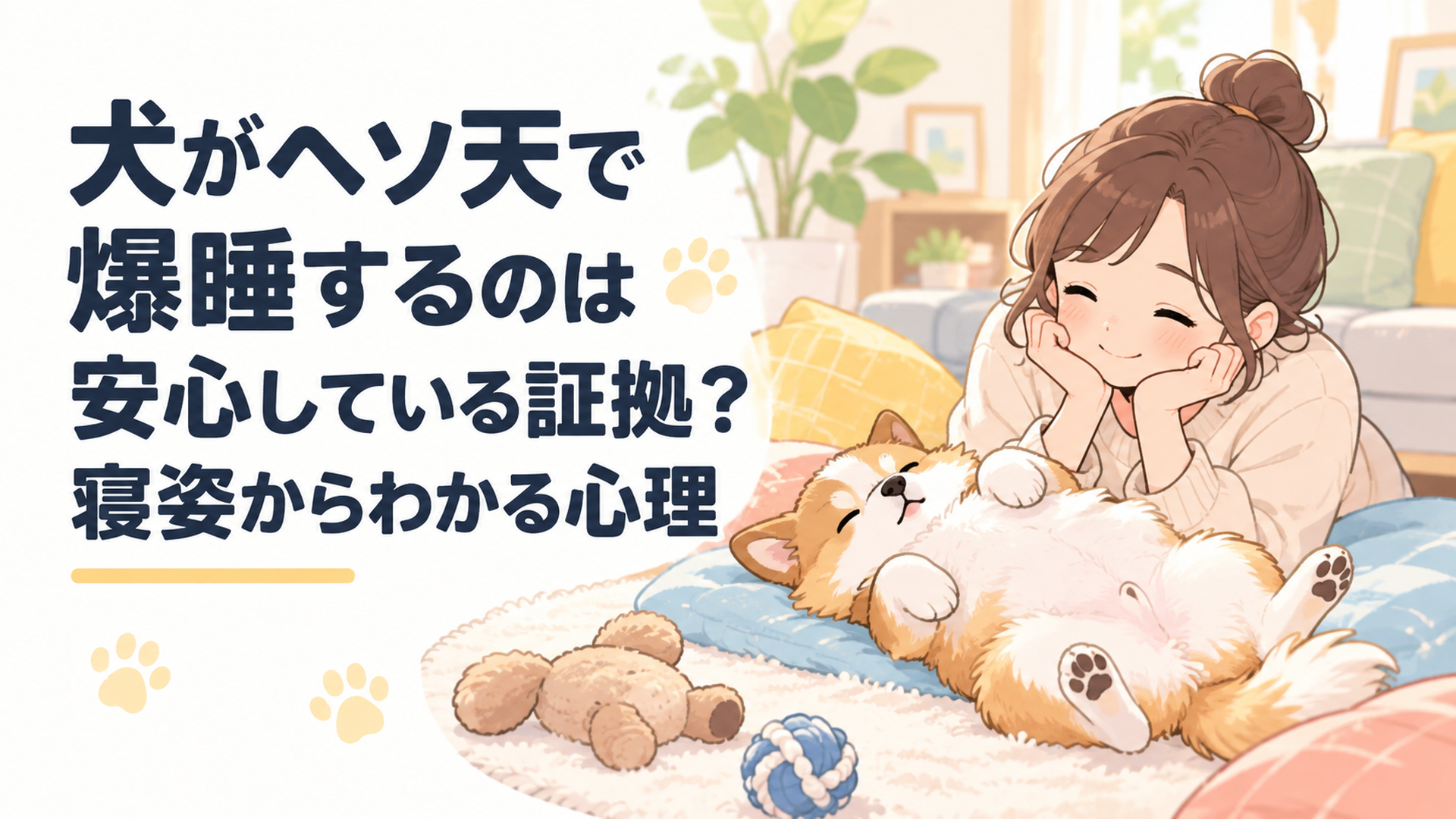 犬がヘソ天で爆睡するのは安心している証拠？寝姿からわかる心理