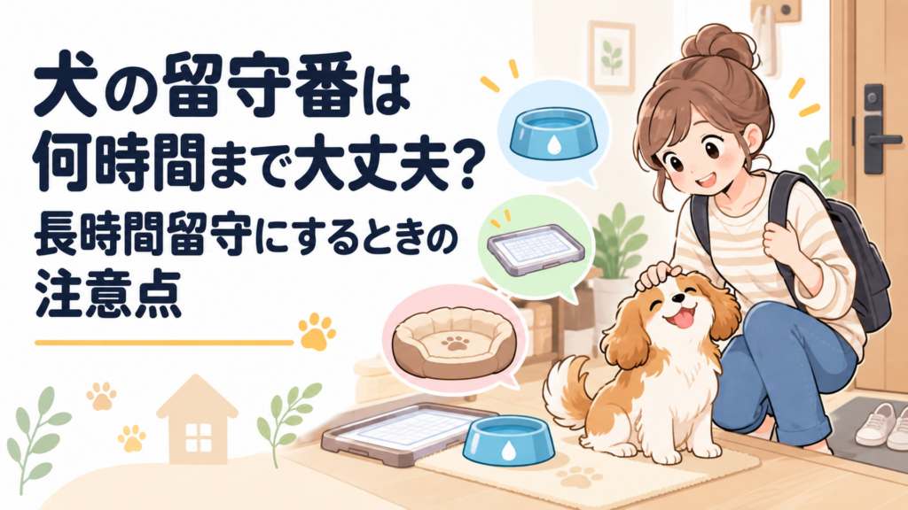 外出前に犬の水とトイレと安全な寝床を確認して安心して留守番できる環境を整える飼い主と愛犬