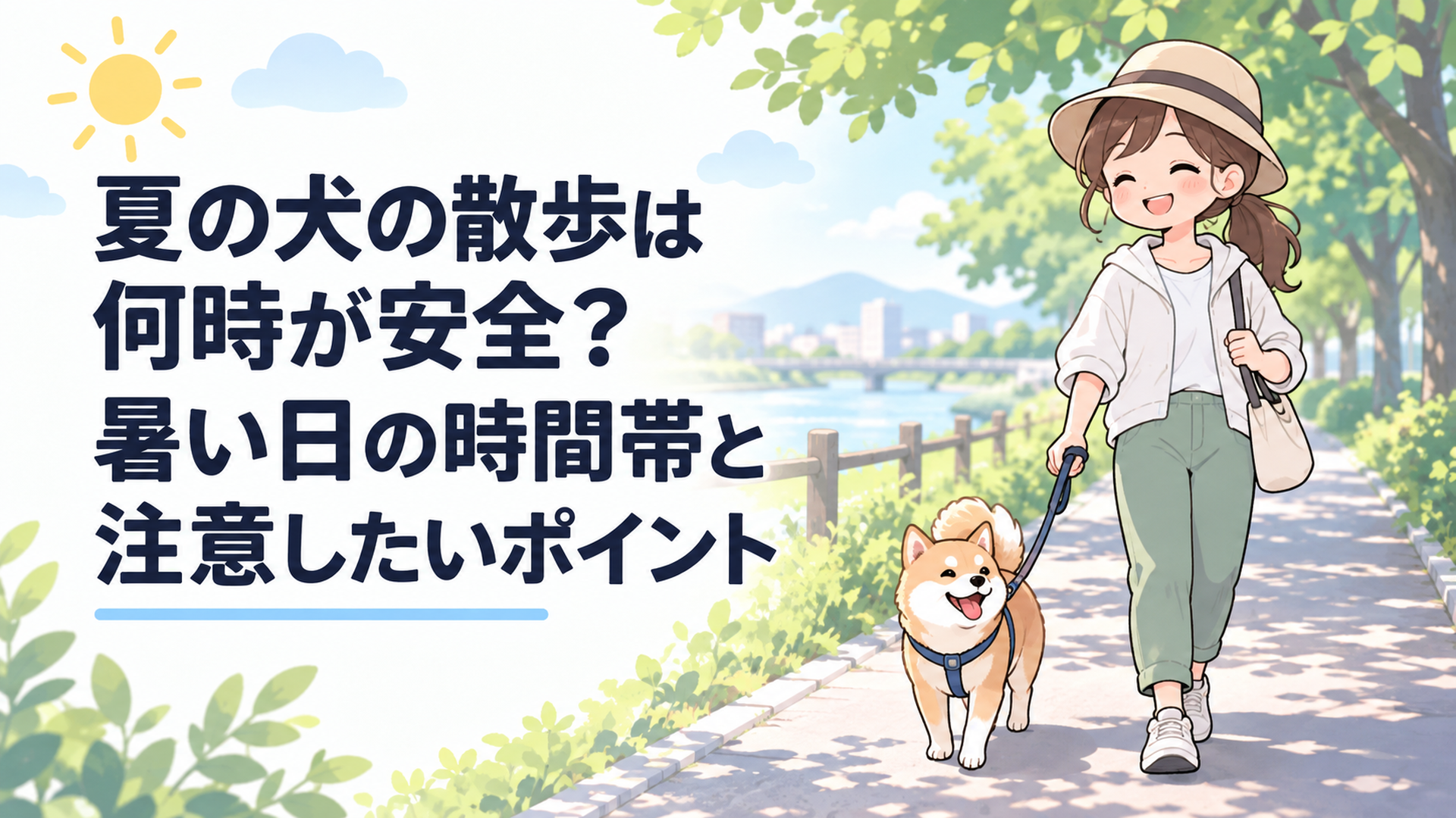 夏の犬の散歩は何時が安全？暑い日の時間帯と注意したいポイント