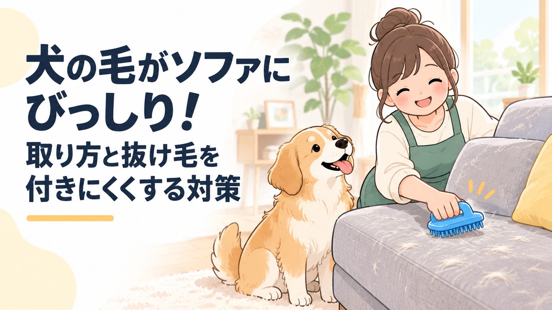 犬の毛がソファにびっしり！取り方と抜け毛を付きにくくする対策