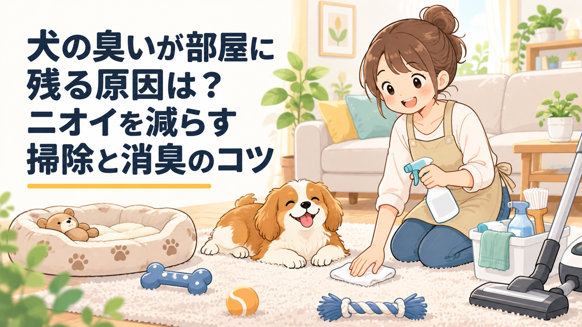 犬の臭いが部屋に残る原因は？ニオイを減らす掃除と消臭のコツ