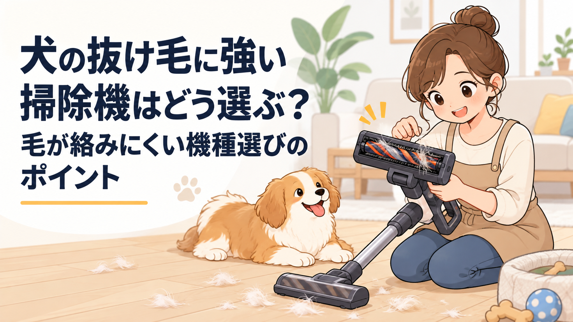 犬の抜け毛に強い掃除機はどう選ぶ？毛が絡みにくい機種選びのポイント
