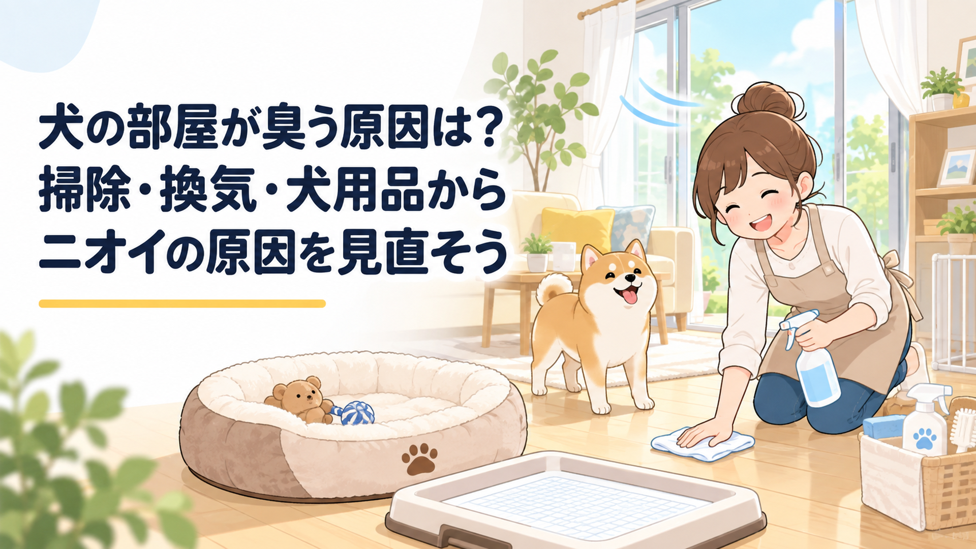 犬の部屋が臭う原因は？掃除・換気・犬用品からニオイの原因を見直そう