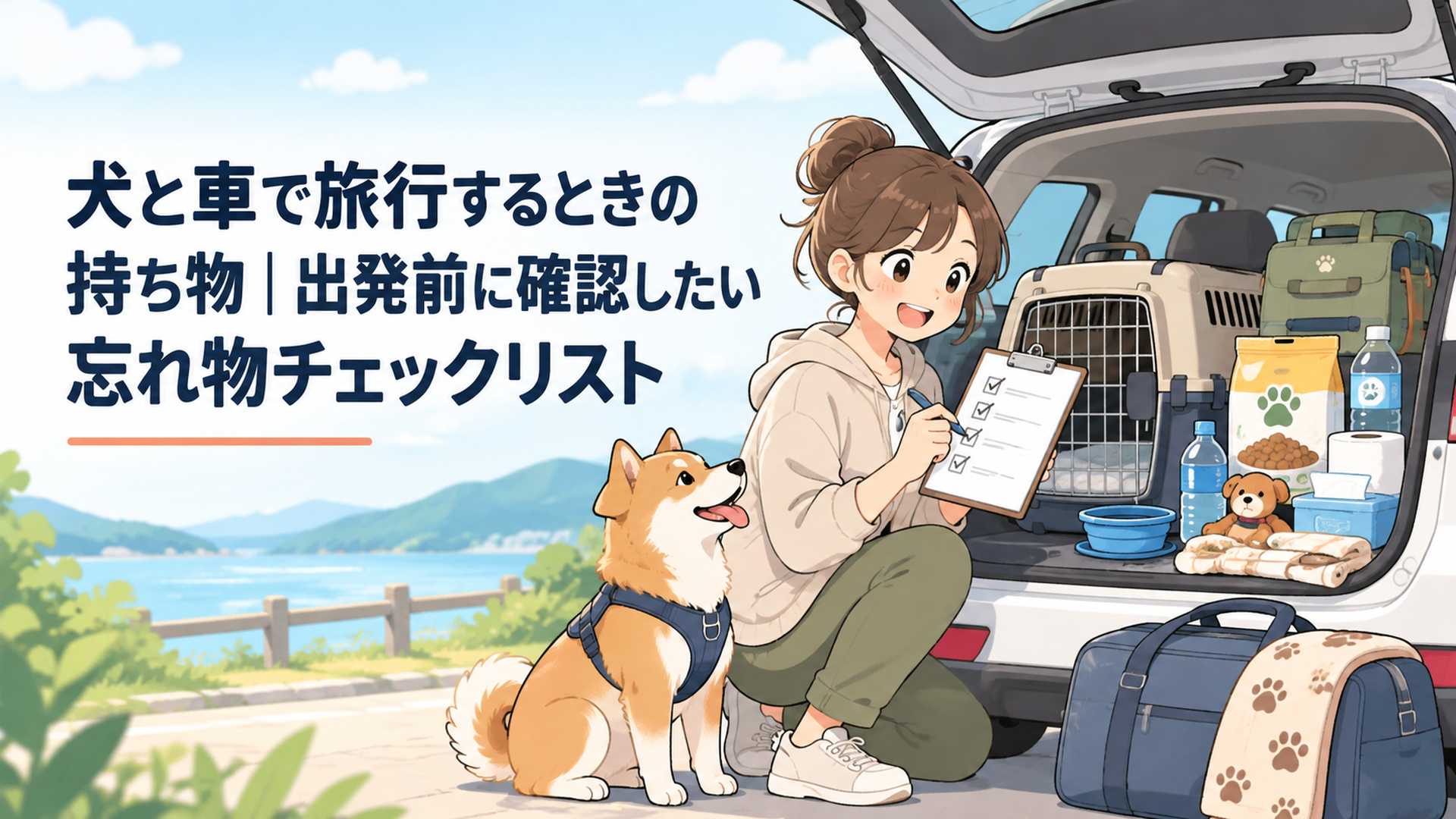 犬と車で旅行するときの持ち物｜出発前に確認したい忘れ物チェックリスト